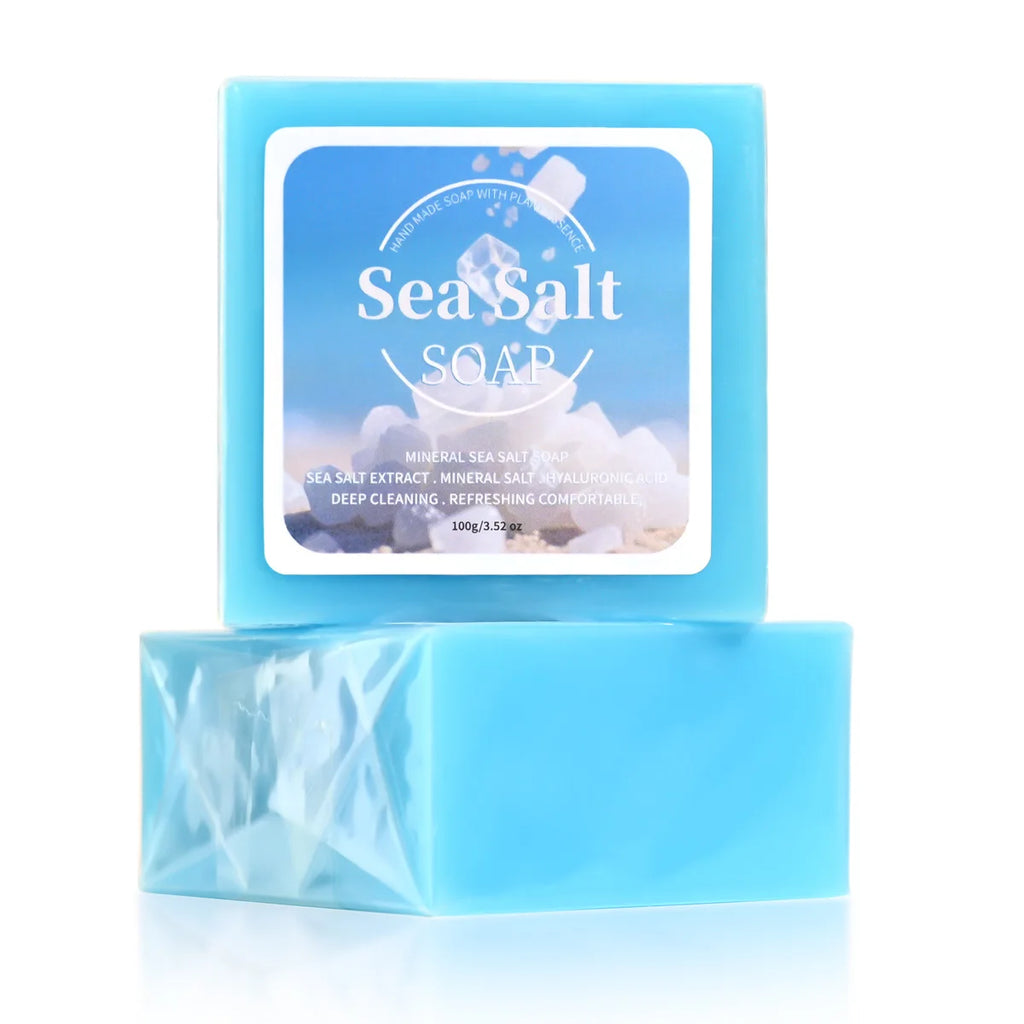 B+Hyaluronic Acid Sea Salt Deep Cleaning Handmade Soap For Cleansing And Bathing 100G Portable Travel Cleaning Soap