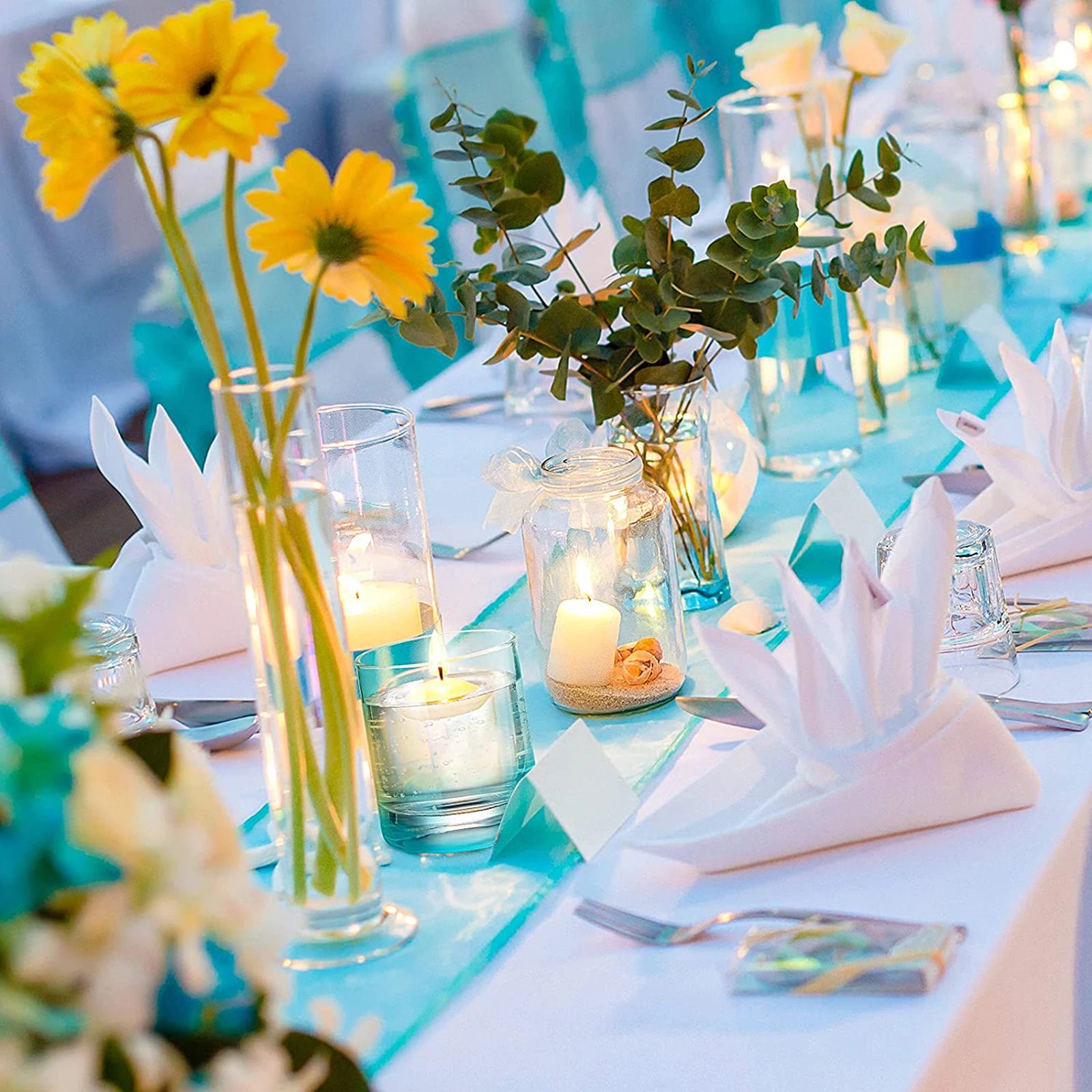 30Pcs Romantic Unscented Floating Candles DIY Round Decor Party Supplies for Dinners Anniversary Weddings Valentines Events