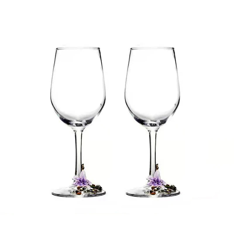 Creative Enamel Crystal Goblet Glasses for Champagne Glass Luxury Glass Cups Glasses of Wine Wineglass Vintage Drinking Cup Set