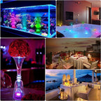 10 LEDs Submersible Light with Remote Control Battery Powered Underwater Night Lamp for Pool Vase Bowl Wedding Party Decoration