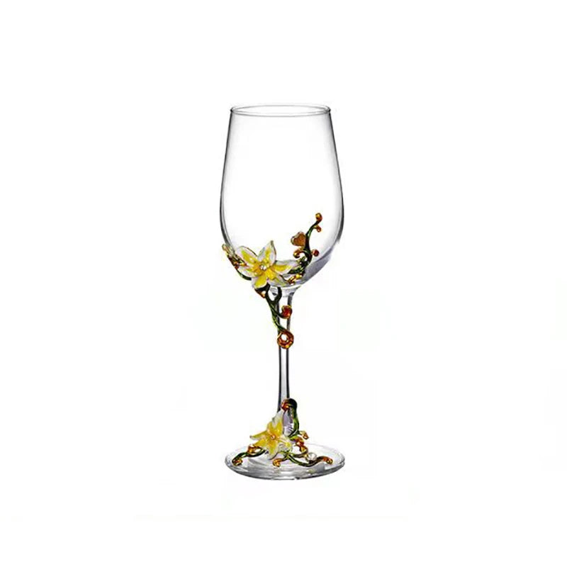 Creative Enamel Crystal Goblet Glasses for Champagne Glass Luxury Glass Cups Glasses of Wine Wineglass Vintage Drinking Cup Set