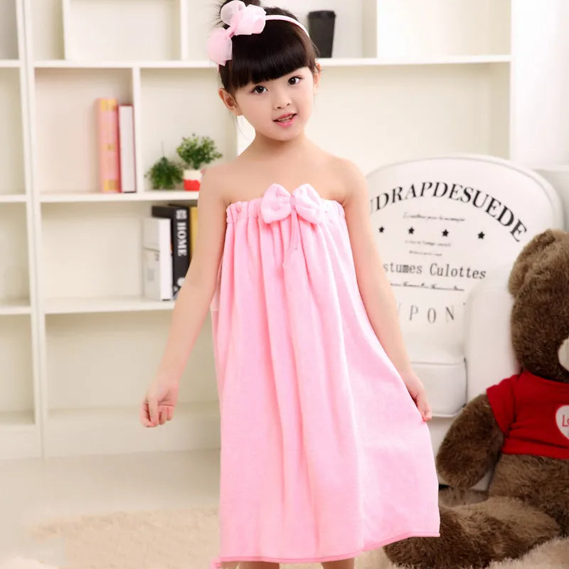 Kids' bath towel Bathrobe Super soft kids' bath skirt Super absorbent shower towel Bathrobe Beach swimming towel