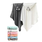 Infant Bath Towel Toddler Bathrobe Boy Girl Blankets Swaddle With Hood Cartoon Coral Fleece Towel Blanket Newborn Kids Bedding