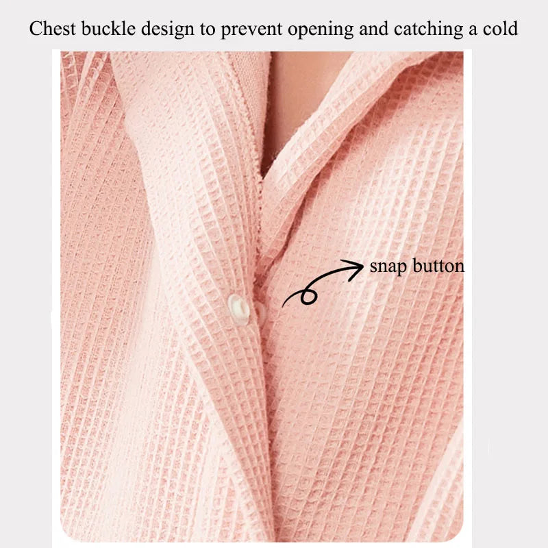 children's 100% Cotton Hooded Bathrobe Bear Solid Waffle Robes Kids Sleepwear with Belted Thick Soft Bath Robes for Girls Boys