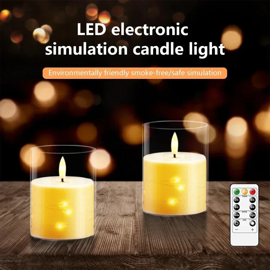 Flameless Led Candles 3 Pack with Remote Control AA Battery Powered Timmer Function Fairy Lights Pillar Candle Light Romantic