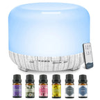500ML Aroma Diffuser (6 Oils Optional), 5V 2A Essential Oil Aromatherapy Diffuser Humidifier with Remote Control