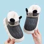 Cozy Slippers with Soles for Kids – Unisex Winter House Shoes