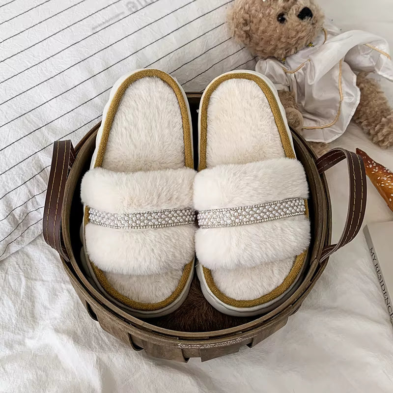 Cozy Cotton-Lined Opened Toe Slippers for Kids