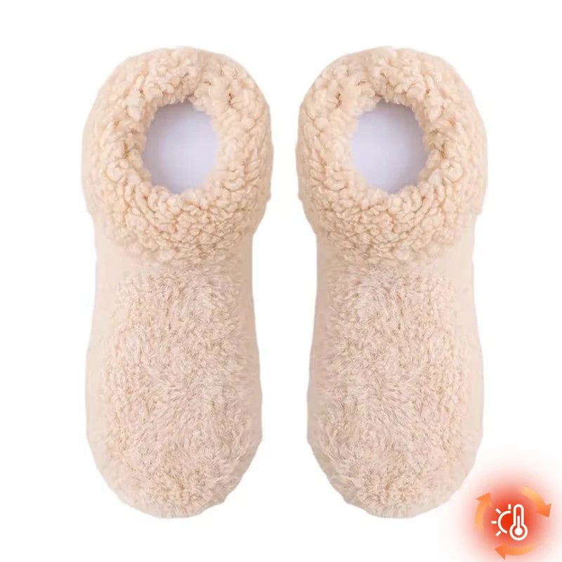 Fireside Fleece Slipper Socks Non-Slip Thermal Footwear with Plush Lining for Cozy Evenings Winter Home Comfort