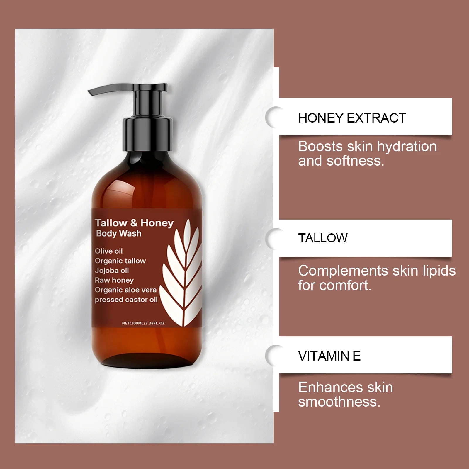 Tallow Honey Gentle Exfoliating Cleansing Body Wash