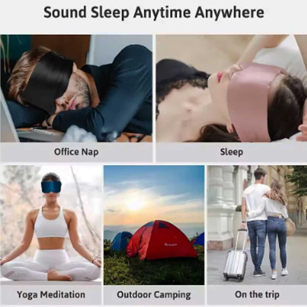 Mulberry Silk Sleep Mask for Eyes Cover Mask Blocking Light Eyemask Eyeshade Soft Padded Travel Sleeping Aid for Eyepatch