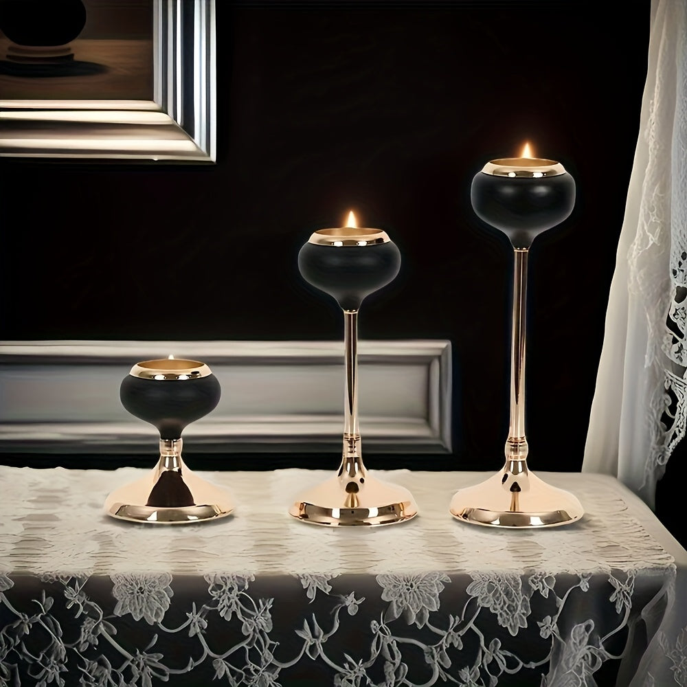 Elegant Golden Metal Candle Holders - Luxurious Tabletop Decor for Weddings, Home, and Special Occasions, Perfect for Christmas, Halloween, Easter, Thanksgiving, Mother'S Day, and Birthday Parties (Candles Not Included), Cand