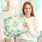 Luxury Spa Gift Basket for Women Birthday/Mother's Day Self Care Package for Her, Green Themed Relaxation Box, Unique Pampering Kit for Mom, Sister, Best Friend White Elephant Gift Christmas Gifts Stocking Stuffers for Men Ad