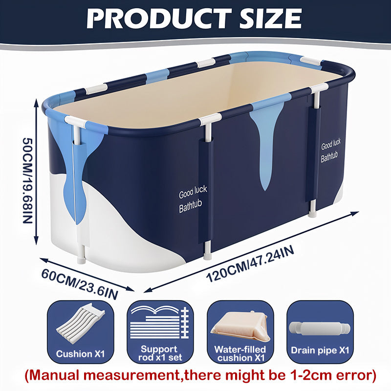 47.24inch Adult Portable Bathtub, Foldable Hot Ice Bathtub, Used in Bathroom, Outdoor, Courtyard, Bedside Shower, Simple Bathing