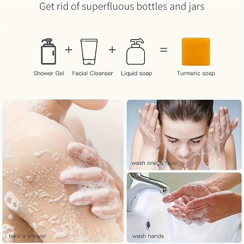 Turmeric Soap Provides Deep Cleansing for Face And Body, Suitable for Both Men And Women, Perfect for Home Use And Travel.