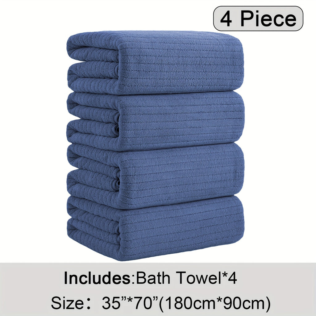 4 Pack Oversized Bath Towels Set, 35"x70" Extra Large Towel Microfiber Absorbent XL Bath Sheet Super Soft Bathroom Towels Set Quick  Plus Size Shower Towels for Family Hotel