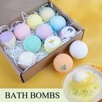 12 Pack Aromatherapy Bath Bombs, Assorted Fragrances, Fizzy Spa Bath Salts Balls, Bubbles For Soak And Skin Care, Gift Set