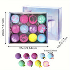 12 Pack Bath Bombs with Essential Oils for Relaxation, Moisturizing Exfoliating Spa Bath Fizzies, Handmade Bubble Bath Gift Set for Birthday, Mother's Day - Lavender Scented, Suitable for Combination Skin