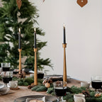 3pcs Iron Taper Candle Holder For Party Table Decoration, Golden Antique Brass Iron Taper Candle Holder For Home, Wedding, Birthday, And Christmas Decoration