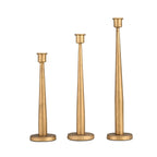 3pcs Iron Taper Candle Holder For Party Table Decoration, Golden Antique Brass Iron Taper Candle Holder For Home, Wedding, Birthday, And Christmas Decoration