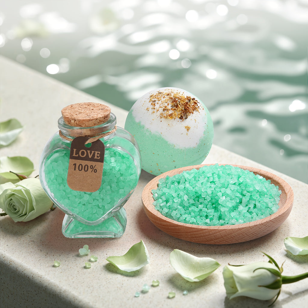 Luxury Spa Gift Basket for Women Birthday/Mother's Day Self Care Package for Her, Green Themed Relaxation Box, Unique Pampering Kit for Mom, Sister, Best Friend White Elephant Gift Christmas Gifts Stocking Stuffers for Men Ad