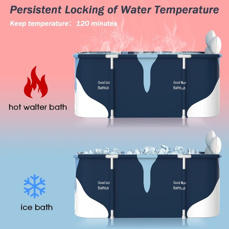 47.24inch Adult Portable Bathtub, Foldable Hot Ice Bathtub, Used in Bathroom, Outdoor, Courtyard, Bedside Shower, Simple Bathing