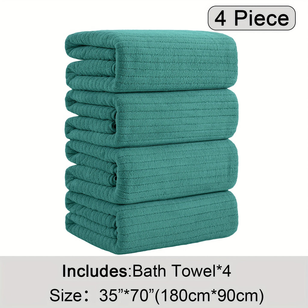 4 Pack Oversized Bath Towels Set, 35"x70" Extra Large Towel Microfiber Absorbent XL Bath Sheet Super Soft Bathroom Towels Set Quick  Plus Size Shower Towels for Family Hotel