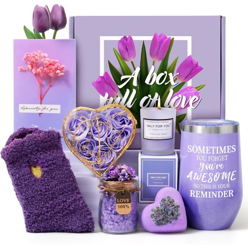 1 Set Women'S Spa Gift Basket - Polyester Self-Care and Inspirational Gifts for Birthday, Anniversary, Thank You, Get Well - Unique Gifts for Mom, Girlfriend, No Electricity Needed