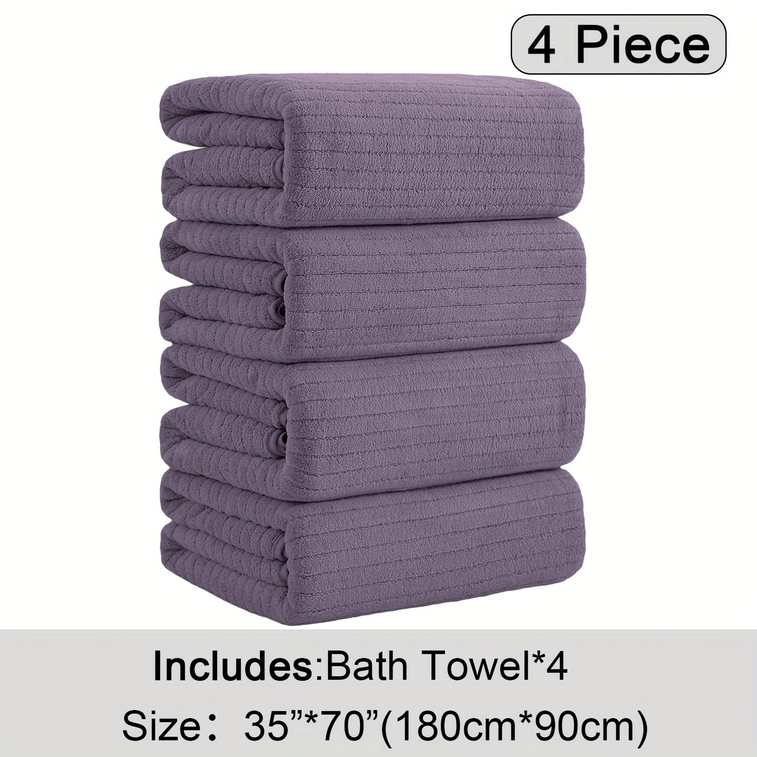 4 Pack Oversized Bath Towels Set, 35"x70" Extra Large Towel Microfiber Absorbent XL Bath Sheet Super Soft Bathroom Towels Set Quick  Plus Size Shower Towels for Family Hotel